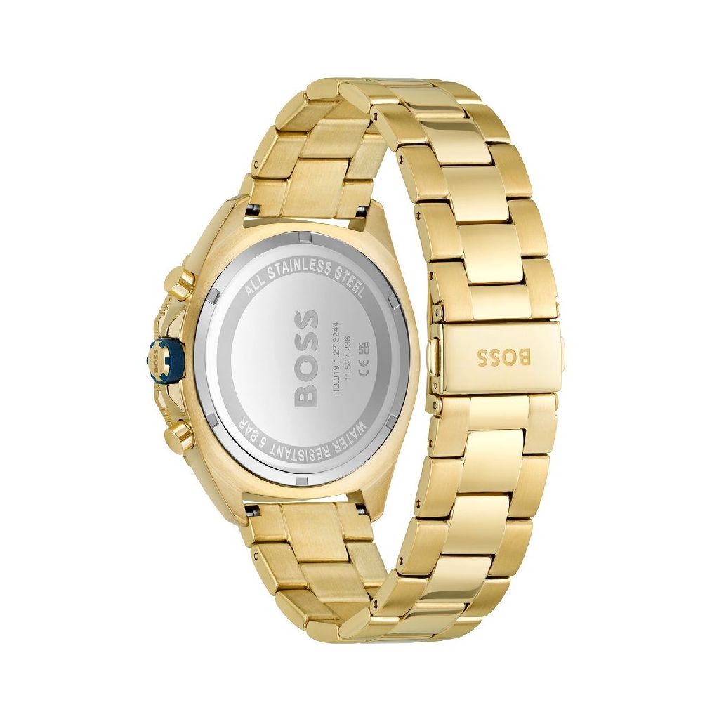Hugo Boss Energy Chronograph Blue Dial Gold Steel Strap Watch For Men - 1513973 Buy Now By Hugo Boss