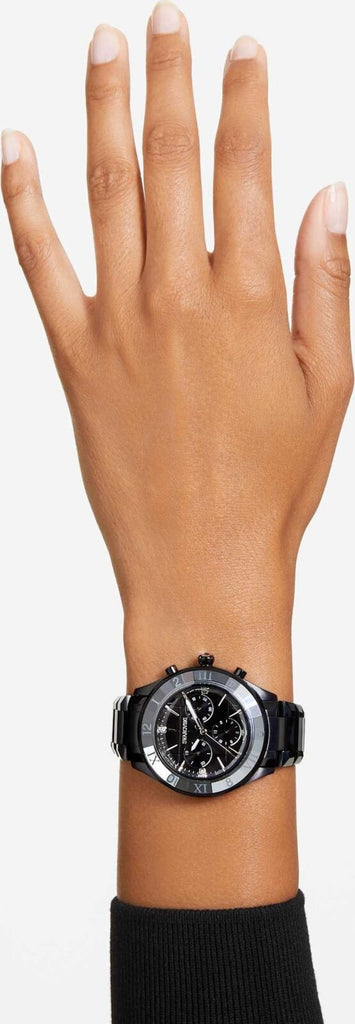 Swarovski Dextera Chronograph Black Dial Black Steel Strap Watch for Women - 5641393 Buy Now By Swarovski