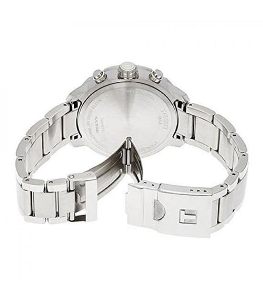 Tissot Quickster Chronograph Black Dial Silver Steel Strap Watch For Men - T095.417.11.067.00 Buy Now By Tissot