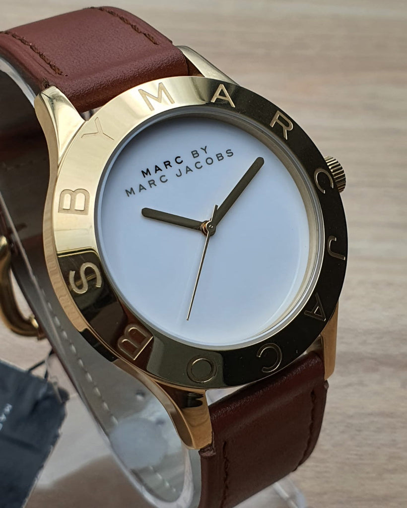 Marc Jacobs Blade White Dial Brown Leather Strap Watch for Women - MBM1218 Buy Now By Marc Jacobs