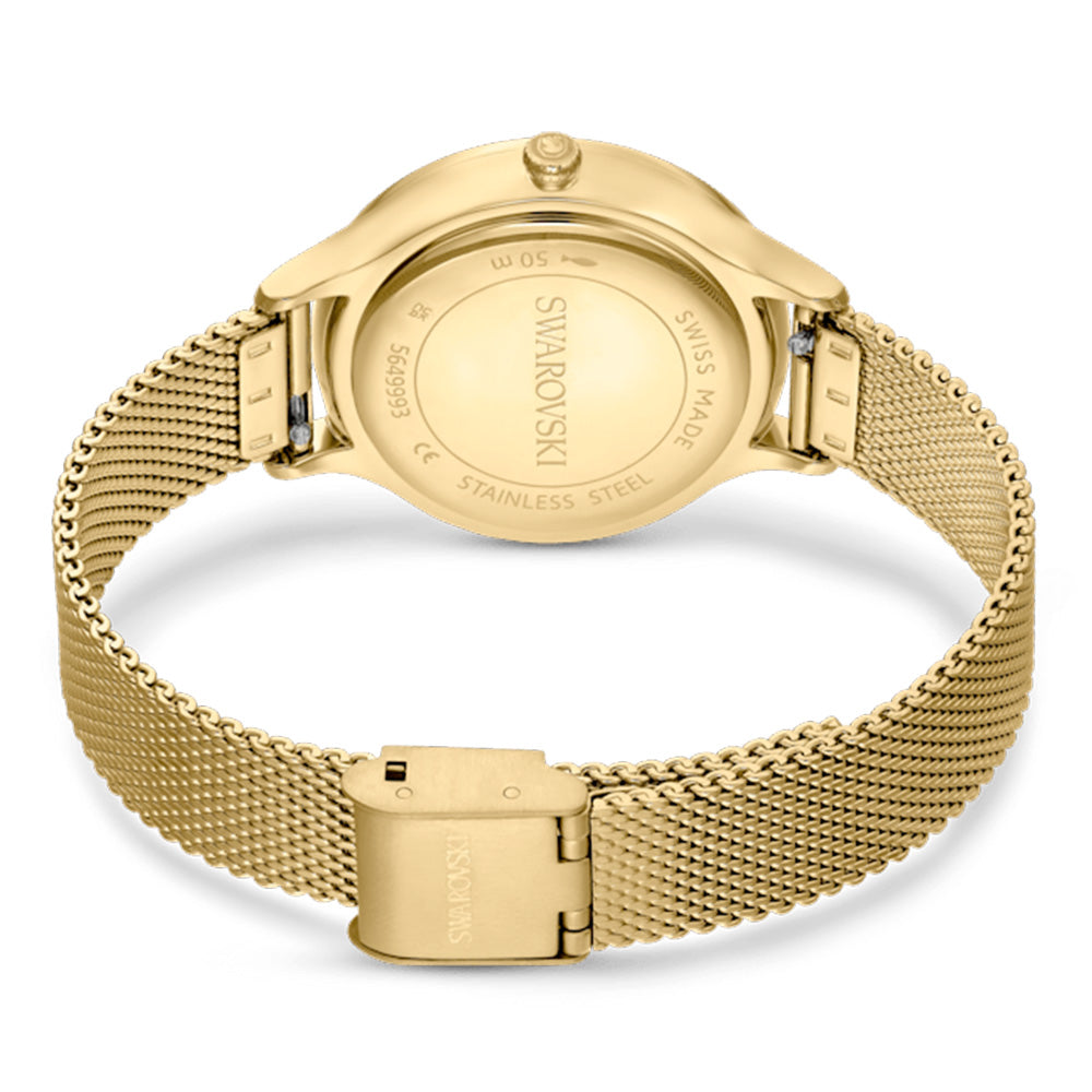 Swarovski Octea Nova Analog Gold Dial Gold Mesh Strap Watch for Women - 5649993 Buy Now By Swarovski