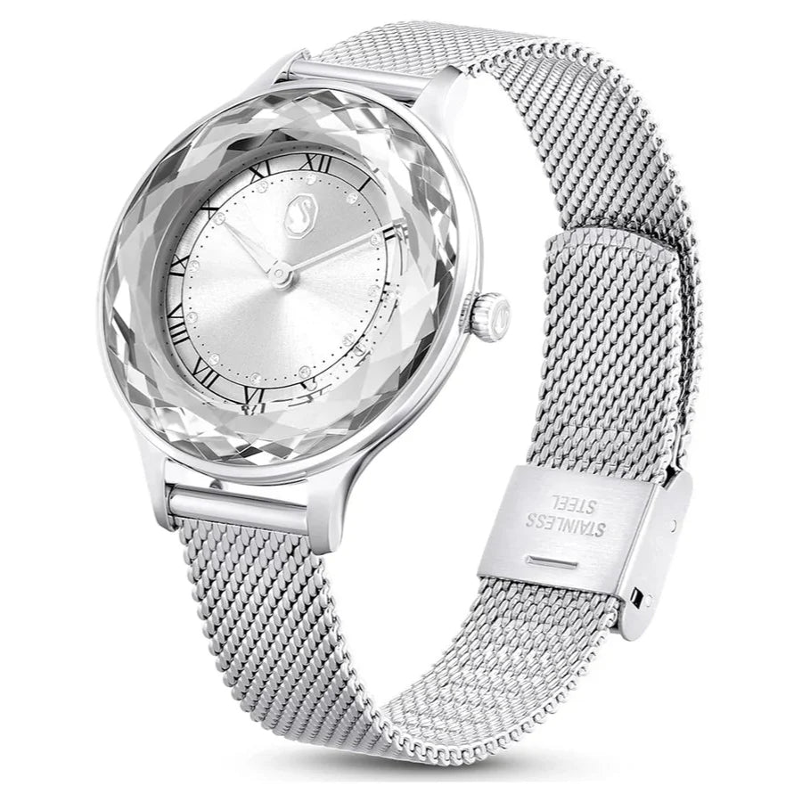 Swarovski Octea Nova Silver Dial Silver Mesh Strap Watch for Women - 5650039 Buy Now By Swarovski
