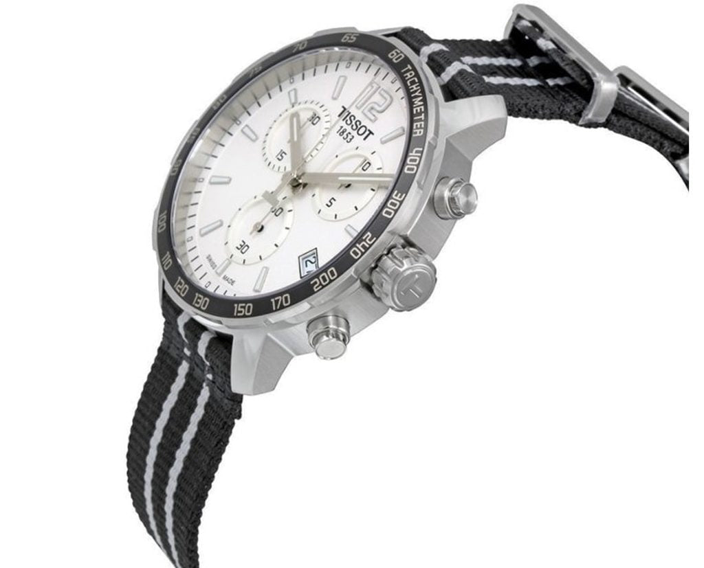 Tissot Quickster Chronograph NBA San Antonio Spurs Edition White Dial Two Tone NATO Strap Watch for Men - T095.417.17.037.07 Buy Now By Tissot