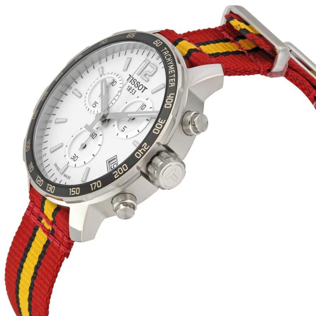 Tissot Quickster Chronograph NBA Miami Heat Edition White Dial Two Tone NATO Strap Watch for Men - T095.417.17.037.08 Buy Now By Tissot