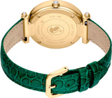 Swarovski Crystalline Wonder Silver Dial Green Leather Strap Watch for Women - 5656893 Buy Now By Swarovski