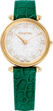Swarovski Crystalline Wonder Silver Dial Green Leather Strap Watch for Women - 5656893 Buy Now By Swarovski