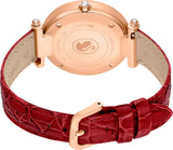 Swarovski Crystalline Wonder Silver Dial Red Leather Strap Watch for Women - 5656905 Buy Now By Swarovski