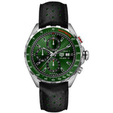 Tag Heuer Formula 1 Calibre 16 Automatic Chronograph Green Dial Black Leather Strap Watch for Men - CAZ2016.FC6473 Buy Now By Tag Heuer