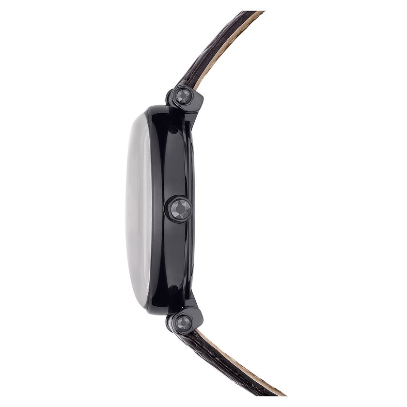 Swarovski Crystalline Wonder Black Dial Black Leather Strap Watch for Women - 5664311 Buy Now By Swarovski