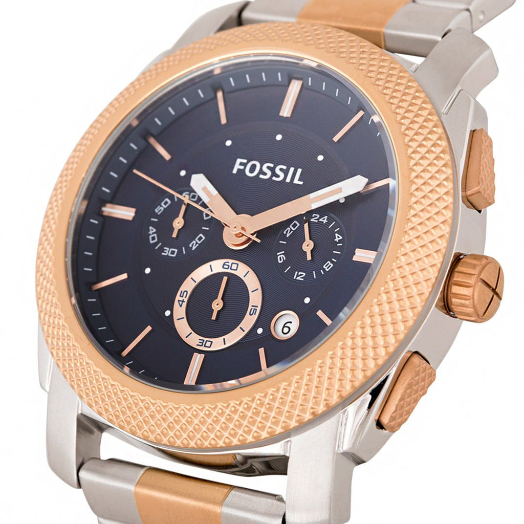 Fossil Machine Blue Dial Two Tone Steel Strap Watch for Men - FS5037 Buy Now By Fossil