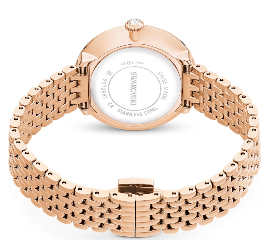 Swarovski Certa Crystals Silver Dial Rose Gold Steel Strap Watch for Women - 5672981 Buy Now By Swarovski