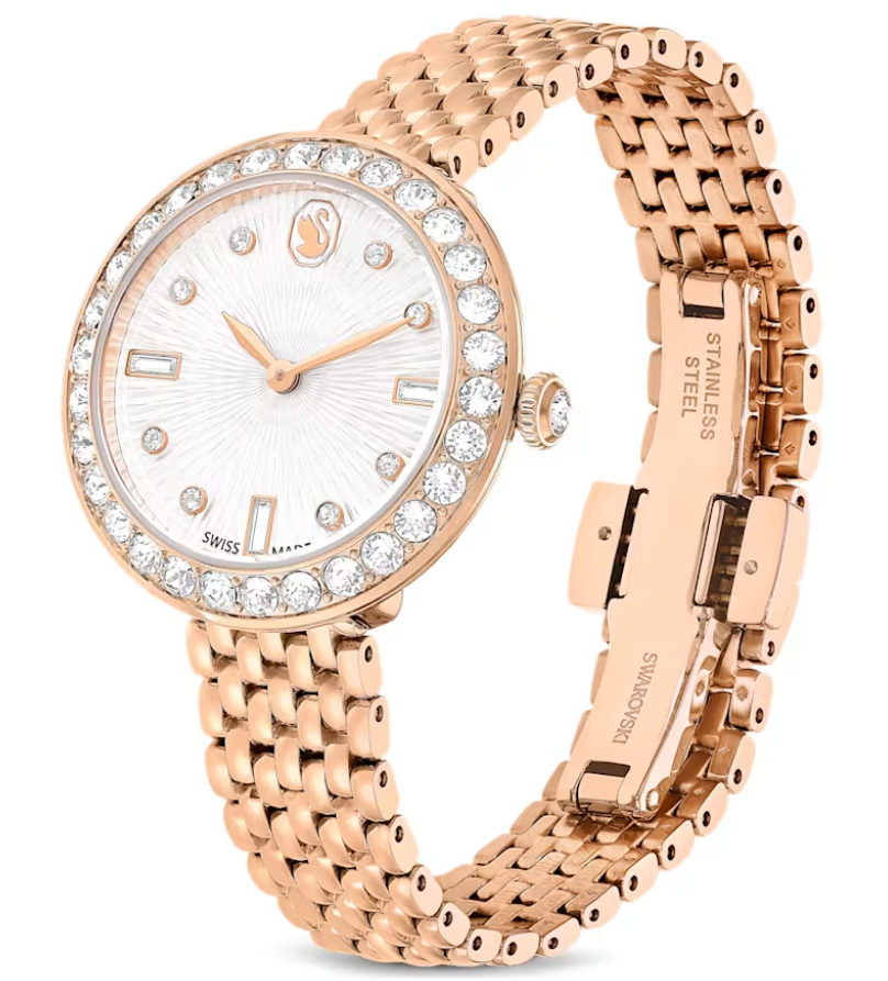 Swarovski Certa Crystals Silver Dial Rose Gold Steel Strap Watch for Women - 5672981 Buy Now By Swarovski