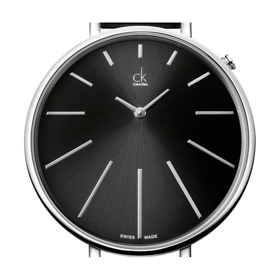 Calvin Klein Equal Black Dial Black Leather Strap Watch for Women - K3E231C1 Buy Now By Calvin Klein