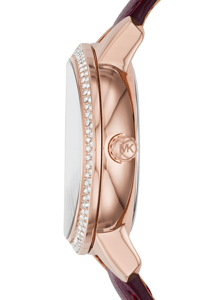Michael Kors Whitley Quartz Burgundy Dial Burgundy Leather Strap Watch For Women - MK2430 Buy Now By Michael Kors