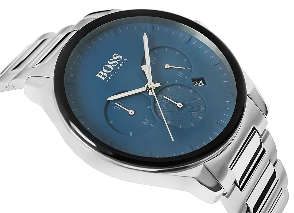 Hugo Boss Peak Chronograph Blue Dial Silver Steel Strap Watch for Men - 1513763 Buy Now By Hugo Boss