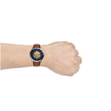 Fossil Neutra Automatic Luggage Skeleton Blue Dial Brown Leather Strap Watch for Men - ME3160 Buy Now By Fossil