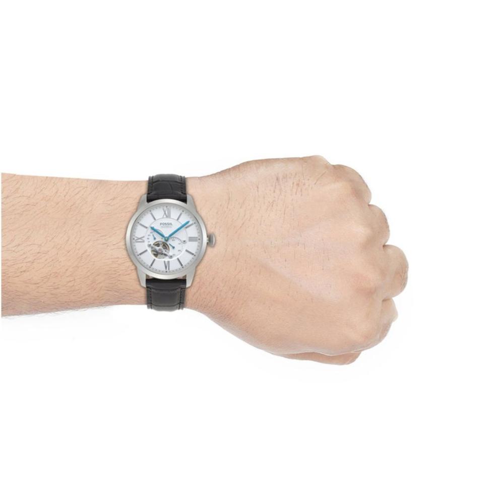 Fossil Townsman Automatic Chronograph White Dial Blue Leather Strap Watch for Men - ME3167 Buy Now By Fossil