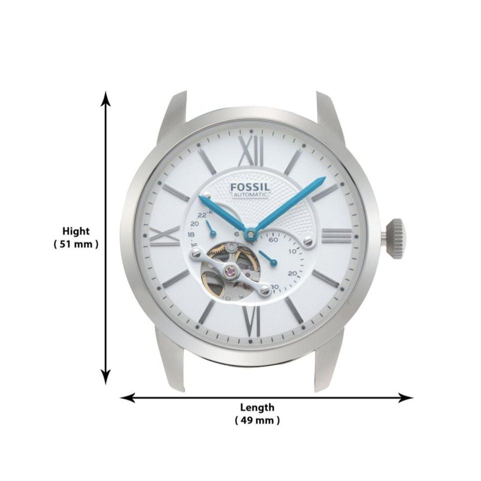 Fossil Townsman Automatic Chronograph White Dial Blue Leather Strap Watch for Men - ME3167 Buy Now By Fossil