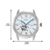 Fossil Townsman Automatic Chronograph White Dial Blue Leather Strap Watch for Men - ME3167 Buy Now By Fossil