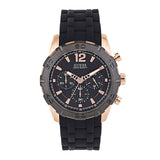 Guess Caliber Chronograph Black Dial Black Rubber Strap Watch for Men - W0864G2 Buy Now By Guess