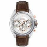 Hugo Boss Driver Quartz Silver Dial Brown Leather Strap Watch For Men - HB1512881 Buy Now By Hugo Boss