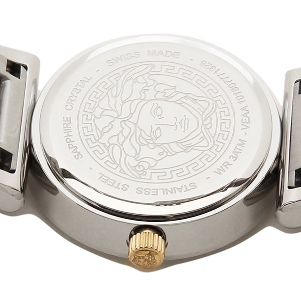 Versace V Metal Icon Silver Dial Silver & Grey Strap Watch for Women - VLC120016 Buy Now By Versace