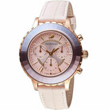 Swarovski Octea Lux Chrono Pink Dial Pink Leather Strap Watch for Women - 5452501 Buy Now By Swarovski