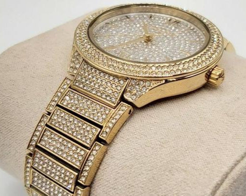 Michael Kors Kerry Crystals Gold Dial Gold Steel Strap Watch For Women - MK3360 Buy Now By Michael Kors