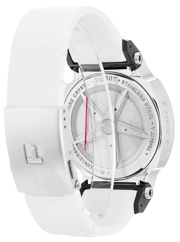 Tissot T Race Chronograph Black Dial White Rubber Strap Watch for Men - T048.417.27.057.05 Buy Now By Tissot