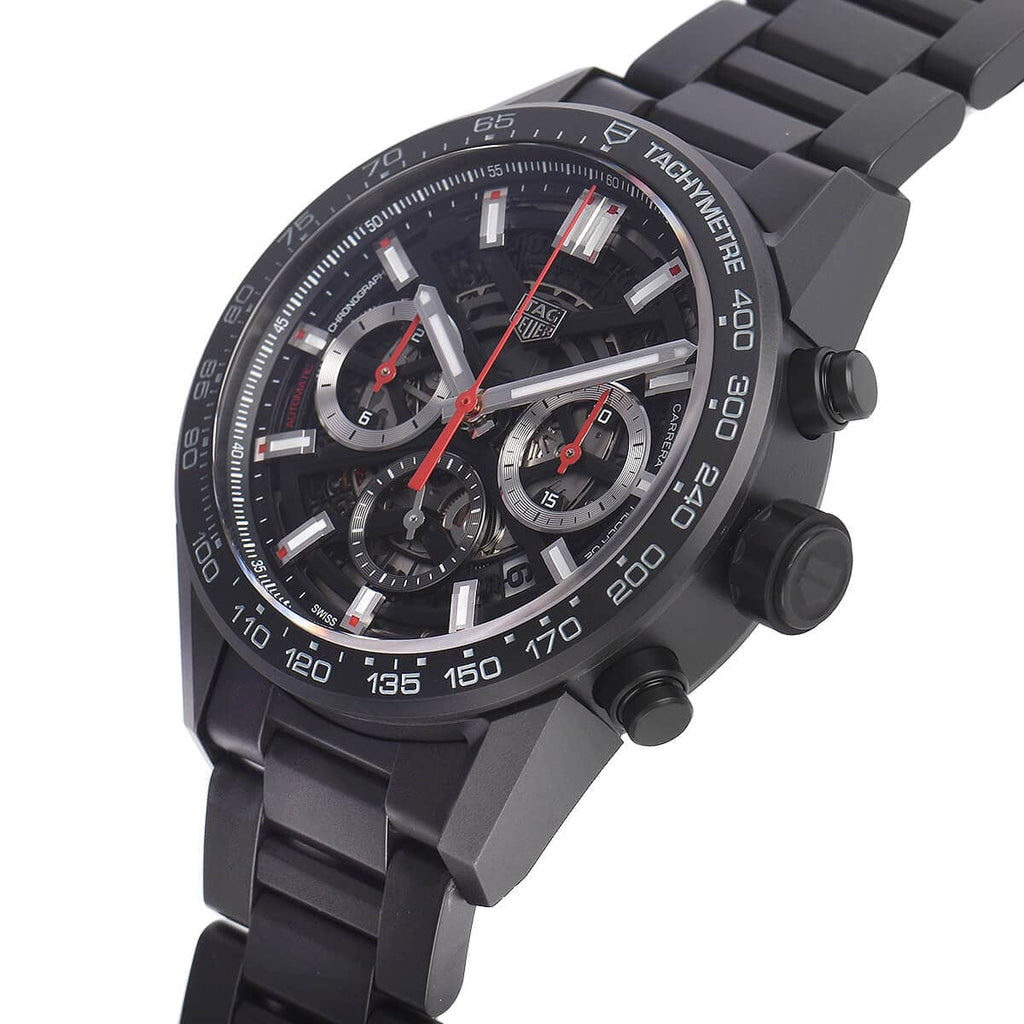 Tag Heuer Carrera Automatic Chronograph Black Dial Black Steel Strap Watch for Men - CBG2090.BH0661 Buy Now By Tag Heuer