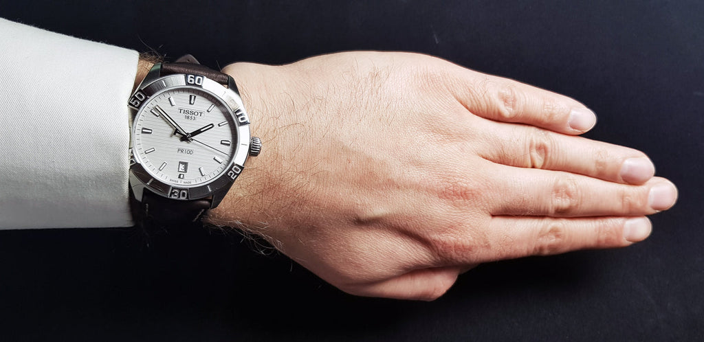 Tissot PR 100 Sport Silver Dial Brown Leather Strap Watch For Men - T101.610.16.031.00 Buy Now By Tissot