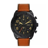 Fossil Bronson Black Dial Brown Leather Strap Watch for Men - FS5714 Buy Now By Fossil