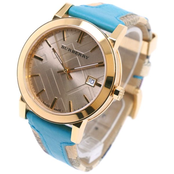 Burberry The City Gold Dial Blue Leather Strap Watch for Women - BU9018 Buy Now By Burberry