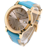 Burberry The City Gold Dial Blue Leather Strap Watch for Women - BU9018 Buy Now By Burberry