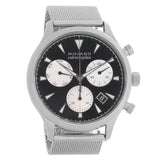 Movado Heritage Calendoplan Chronograph Black Dial Silver Mesh Strap Watch for Men - 3650097 Buy Now By Movado