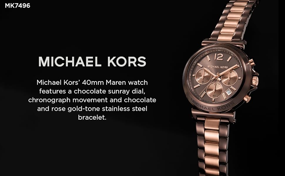 Michael Kors Maren Chronograph Brown Dial Two Tone Steel Strap Watch for Women - MK7496 Buy Now By Michael Kors
