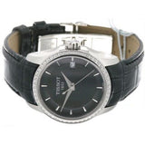 Tissot T Trend Couturier Diamonds Black Dial Black Leather Strap Watch for Women - T035.210.66.051.00 Buy Now By Tissot