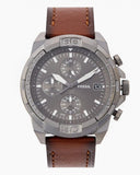Fossil Bronson Chronograph Grey Dial Brown Leather Strap Watch for Men - FS5855 Buy Now By Fossil
