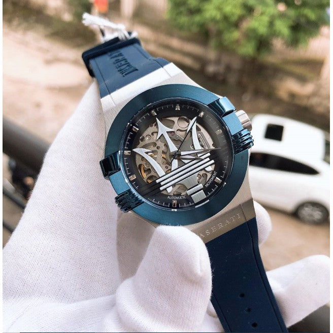 Maserati Potenza 42mm Blue Dial Automatic Silicone Strap Watch For Men - R8821108028 Buy Now By Maserati