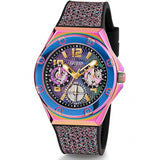 Guess Multifunction Analog Purple Dial Black Rubber Strap Watch For Women - GW0620L4 Buy Now By Guess