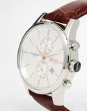Hugo Boss Jet Chronograph Quartz Silver Dial Brown Leather Strap Watch For Men - HB1513280 Buy Now By Hugo Boss