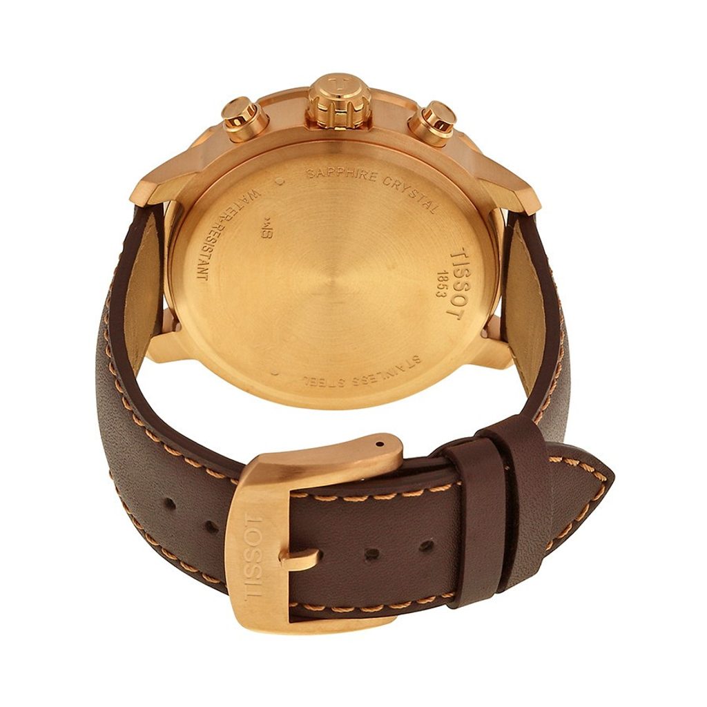 Tissot Quickster Chronograph White Dial Brown Leather Strap Watch For Men - T095.417.36.037.02 Buy Now By Tissot