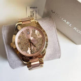 Michael Kors Layton Rose Gold Dial Gold Stainless Steel Strap Watch for Women - MK6476 Buy Now By Michael Kors
