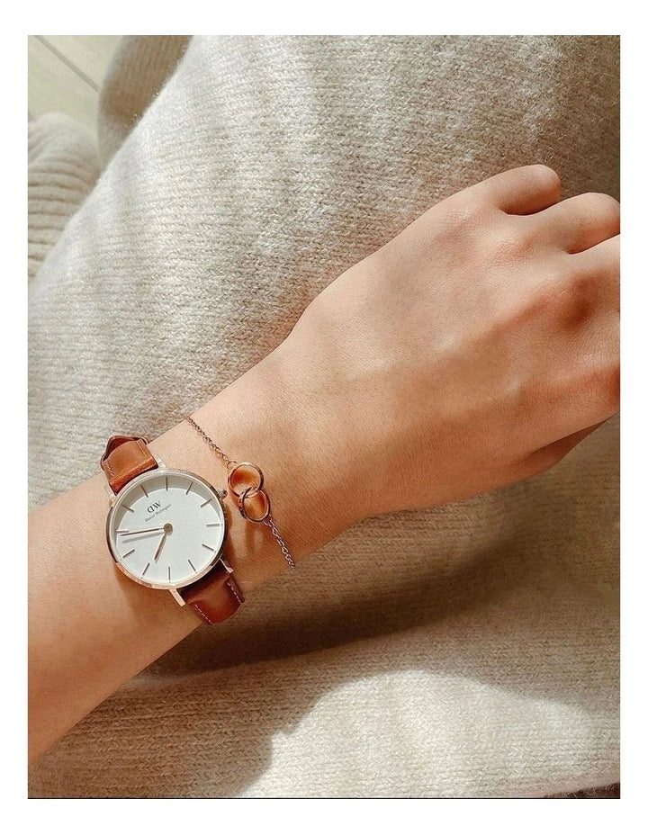 Daniel Wellington Classic Petite St Mawes White Dial Brown Leather Strap Watch For Women - DW00100231 Buy Now By Daniel Wellington