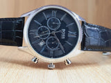 Hugo Boss Ambassador Chronograph Quartz Black Dial Black Leather Strap Watch For Men - HB1513194 Buy Now By Hugo Boss