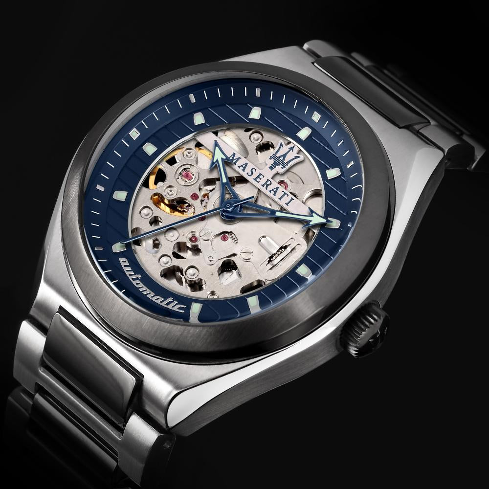 Maserati Triconic Automatic Skeleton Blue Dial Watch For Men - R8823139001 Buy Now By Maserati