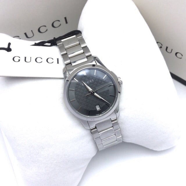 Gucci G Timeless Grey Dial Silver Steel Strap Watch For Women - YA126522 Buy Now By Gucci