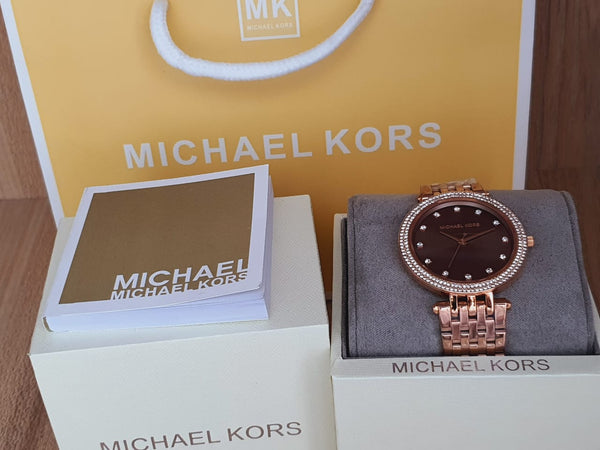 Michael Kors Darci Brown Dial Rose Gold Stainless Steel Strap Watch for Women - MK3217 Buy Now By Michael Kors