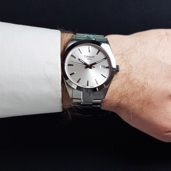 Tissot Gentleman Silver Dial Silver Steel Strap Watch For Men - T127.410.11.031.00 Buy Now By Tissot