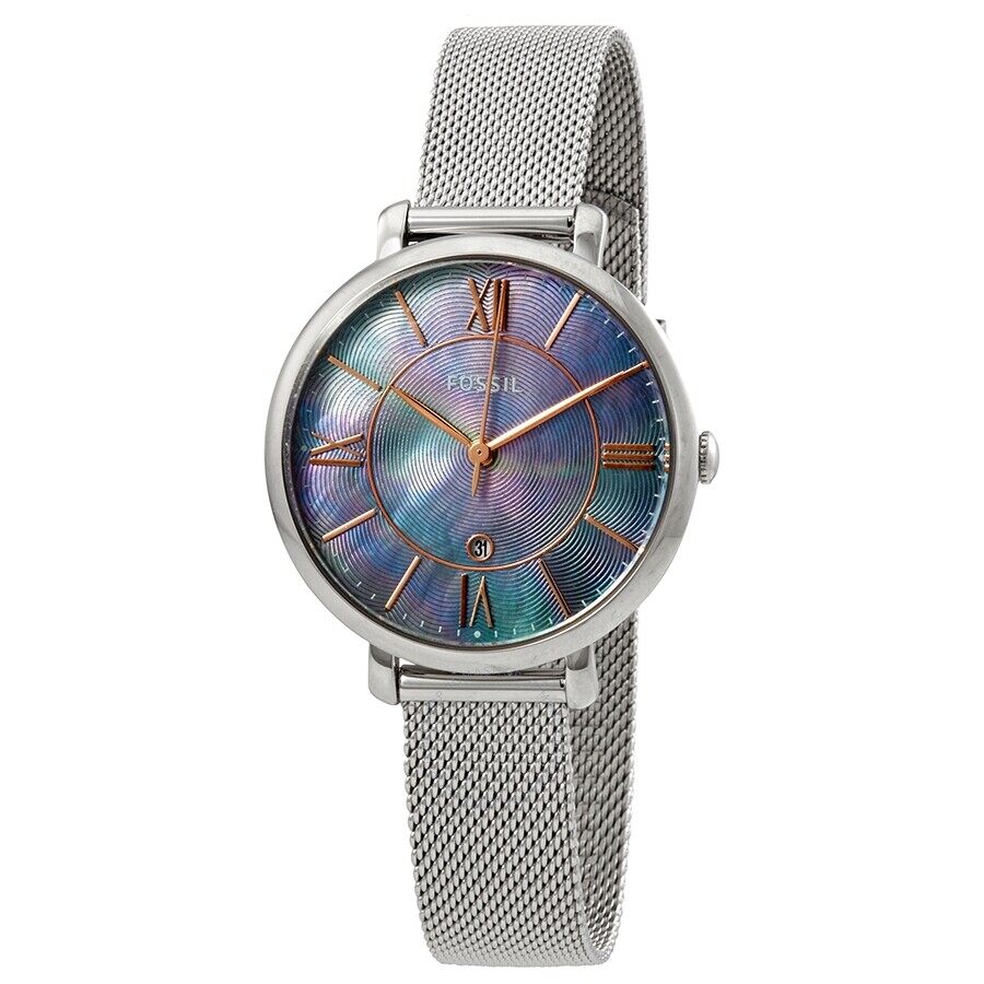 Fossil Jacqueline Mother of Pearl Blue Dial Silver Mesh Strap Watch for Women - ES4322 Buy Now By Fossil